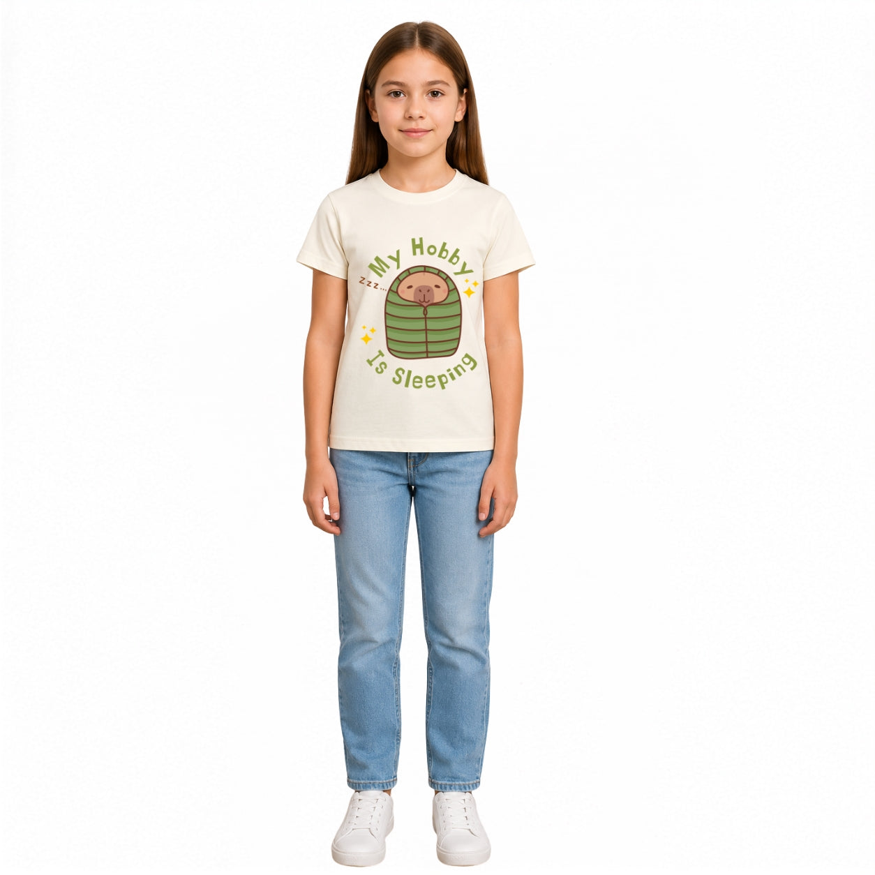Girls I love sleeping Crew Neck T-Shirt