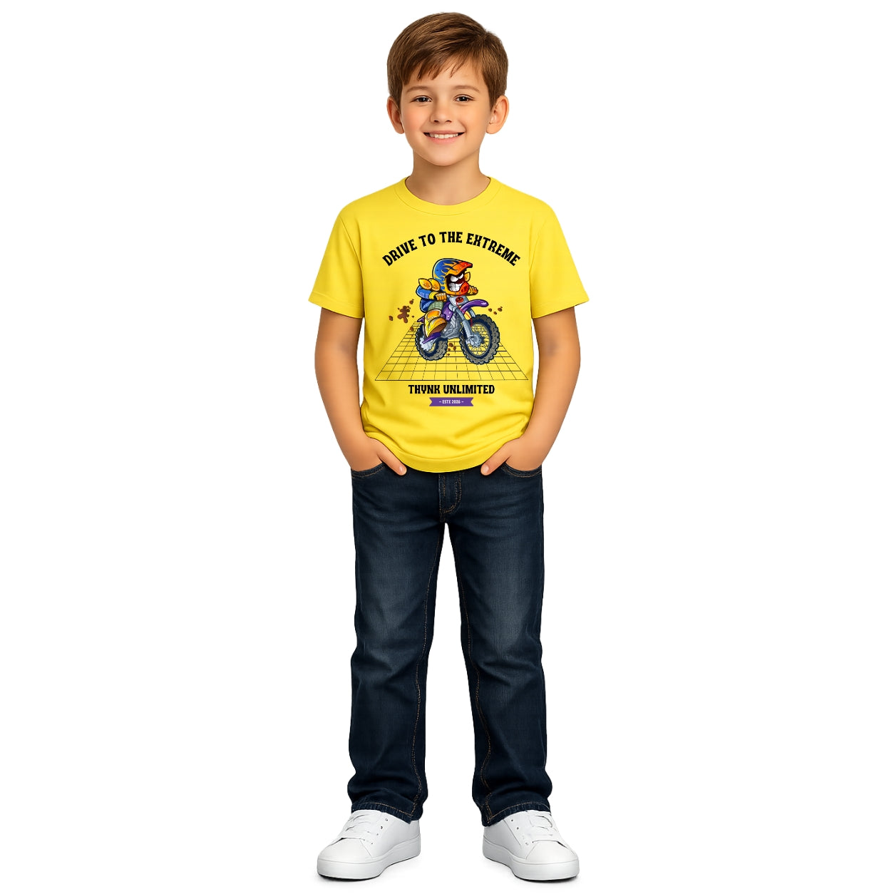Boy's Bike Rider Crew Neck T-Shirt