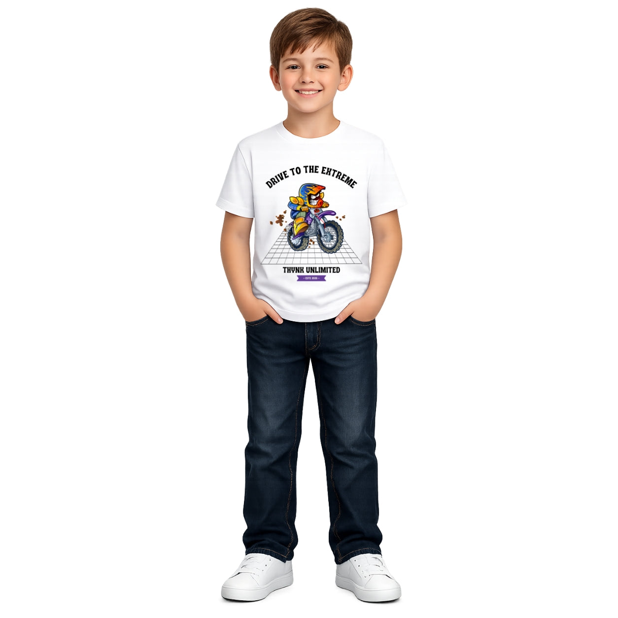 Boy's Bike Rider Crew Neck T-Shirt