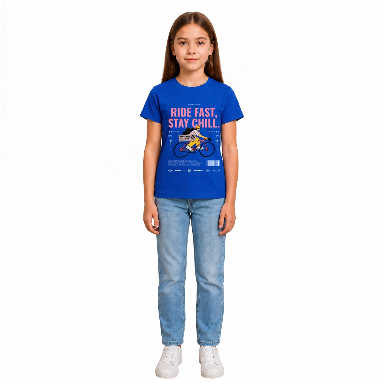 Girls cycle Rider Crew Neck T-Shirt