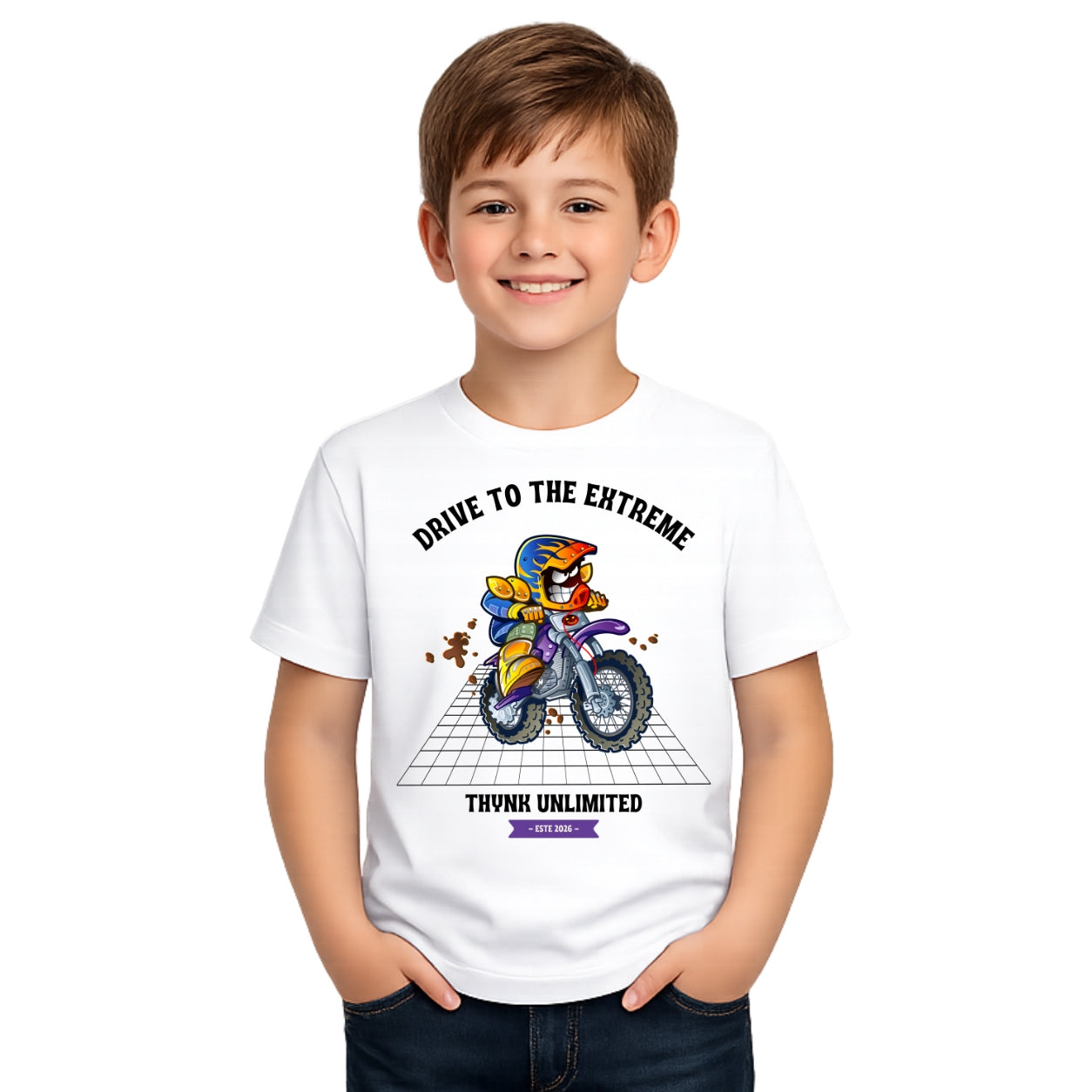 Boy's Bike Rider Crew Neck T-Shirt