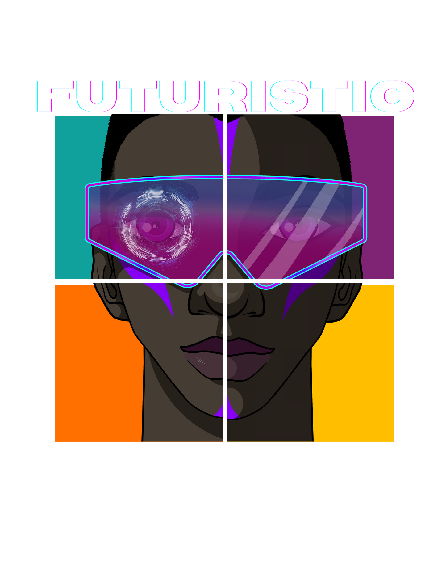 Boy's futuristic Crew Neck T-Shirt