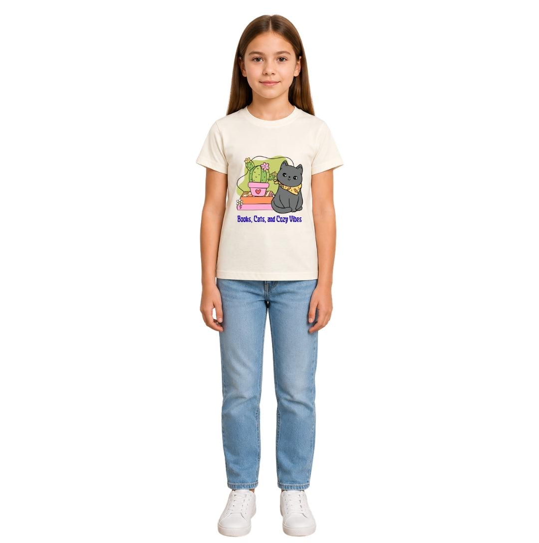Girls cat love Crew Neck T-Shirt
