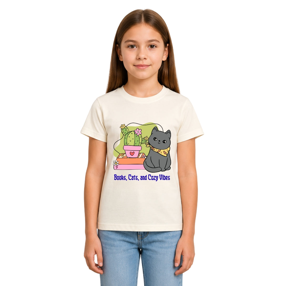 Girls cat love Crew Neck T-Shirt