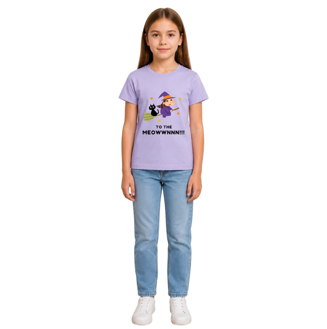 Girls meowwnnn Crew Neck T-Shirt