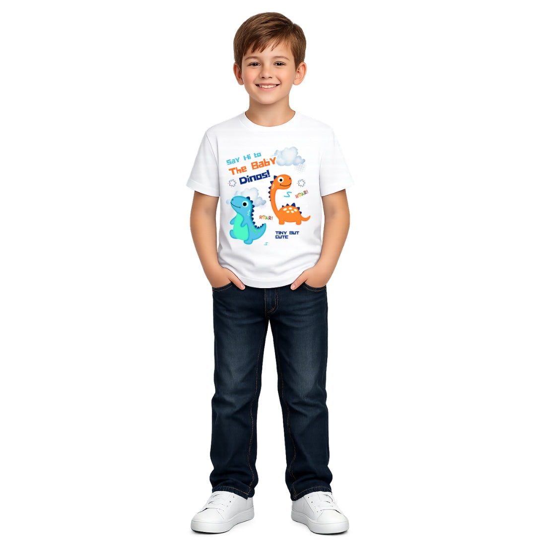 Boy's baby dinos Crew Neck T-Shirt