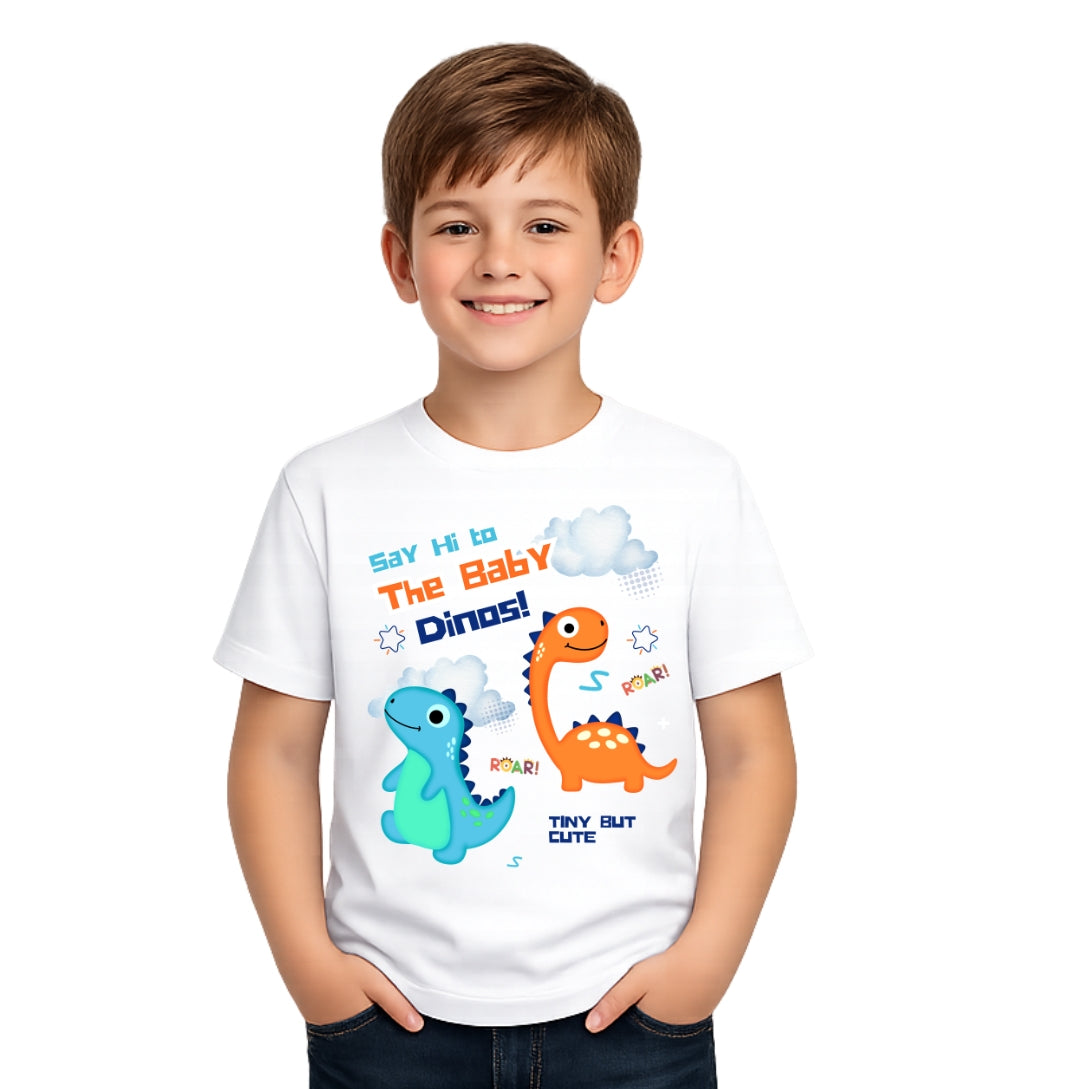 Boy's baby dinos Crew Neck T-Shirt