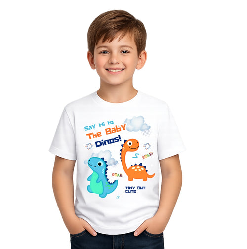 Boy's baby dinos Crew Neck T-Shirt