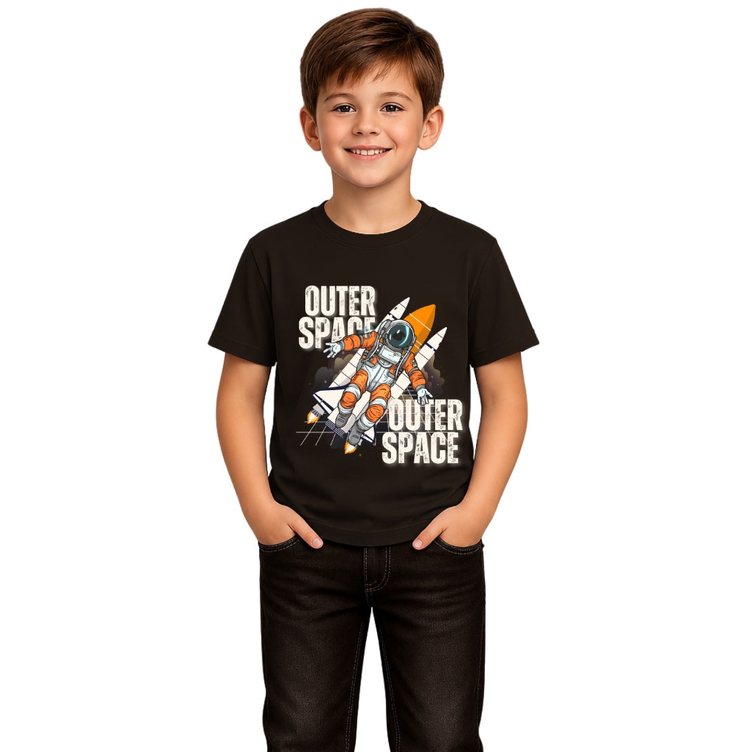 Boy's outer space Crew Neck T-Shirt