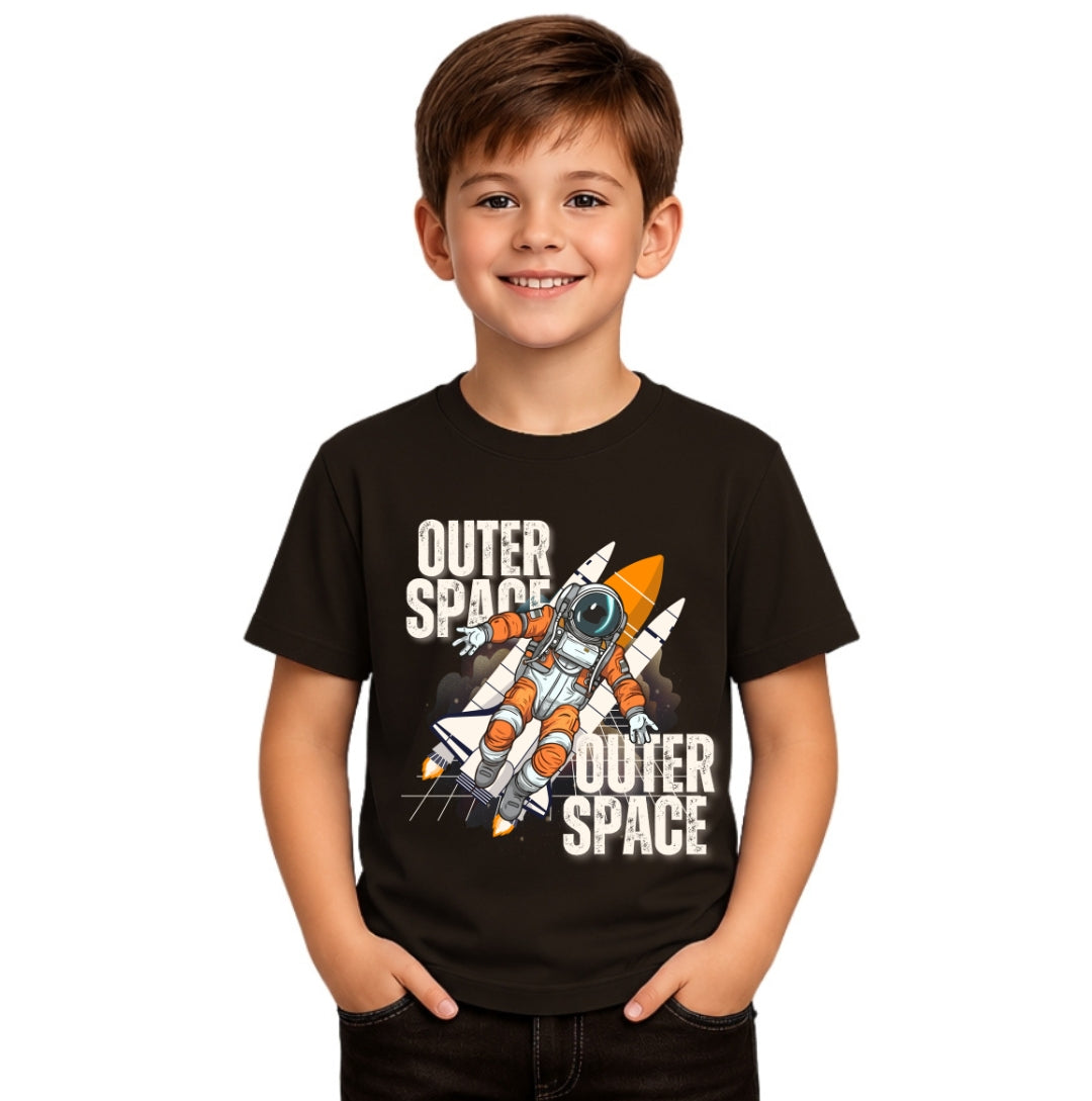 Boy's outer space Crew Neck T-Shirt
