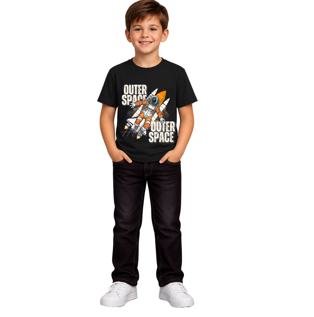 Boy's outer space Crew Neck T-Shirt
