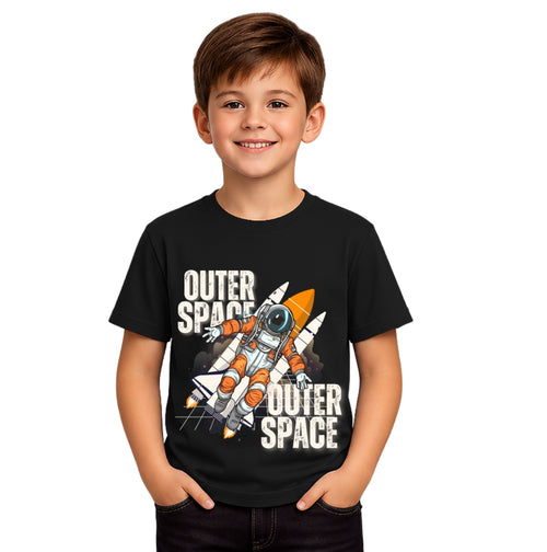 Boy's outer space Crew Neck T-Shirt