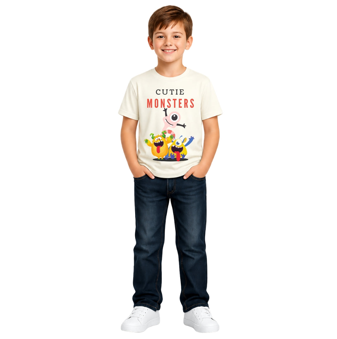 Boy's cutie monsters Crew Neck T-Shirt