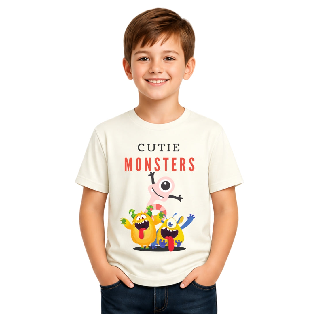 Boy's cutie monsters Crew Neck T-Shirt