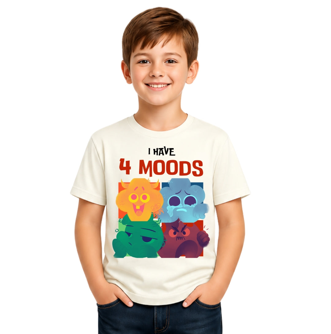 Boys have 4 mood Crew Neck T-Shirt