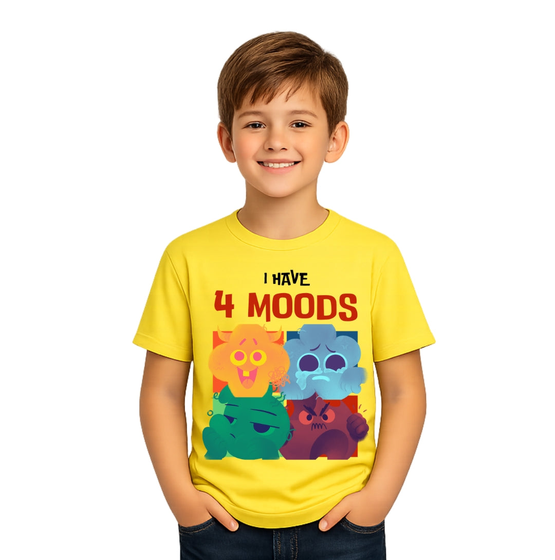 Boys have 4 mood Crew Neck T-Shirt
