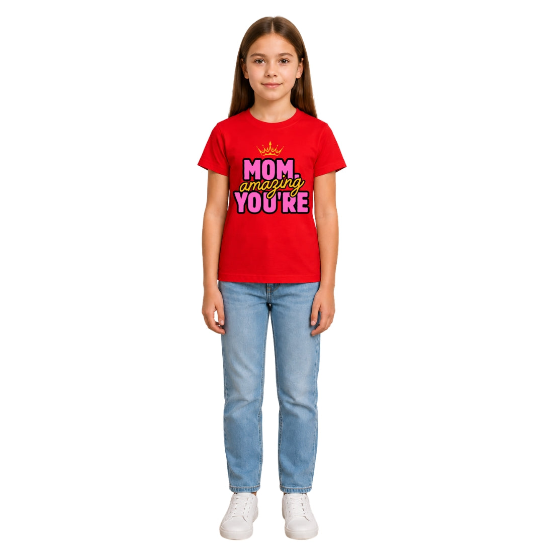 Girls Crew Neck T-Shirt mom lover