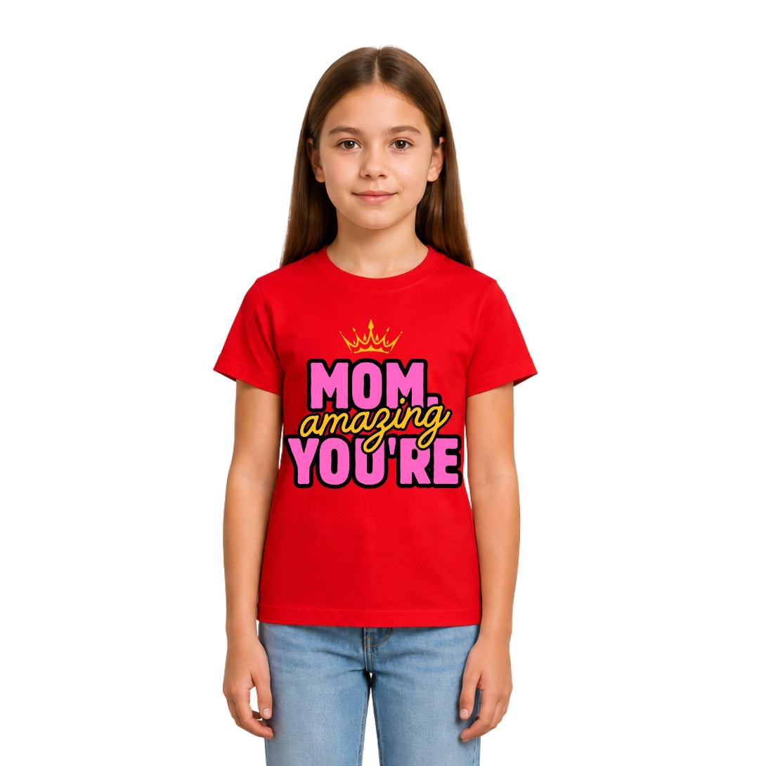 Girls Crew Neck T-Shirt mom lover