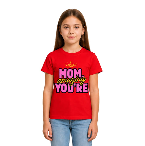 Girls Crew Neck T-Shirt mom lover
