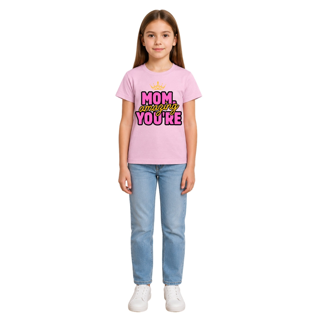 Girls Crew Neck T-Shirt mom lover