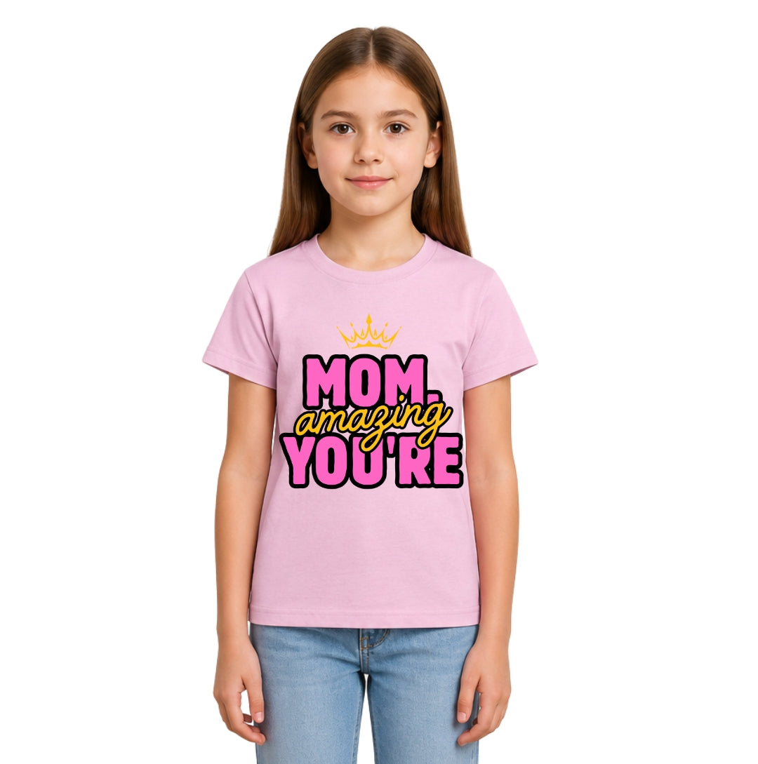 Girls Crew Neck T-Shirt mom lover
