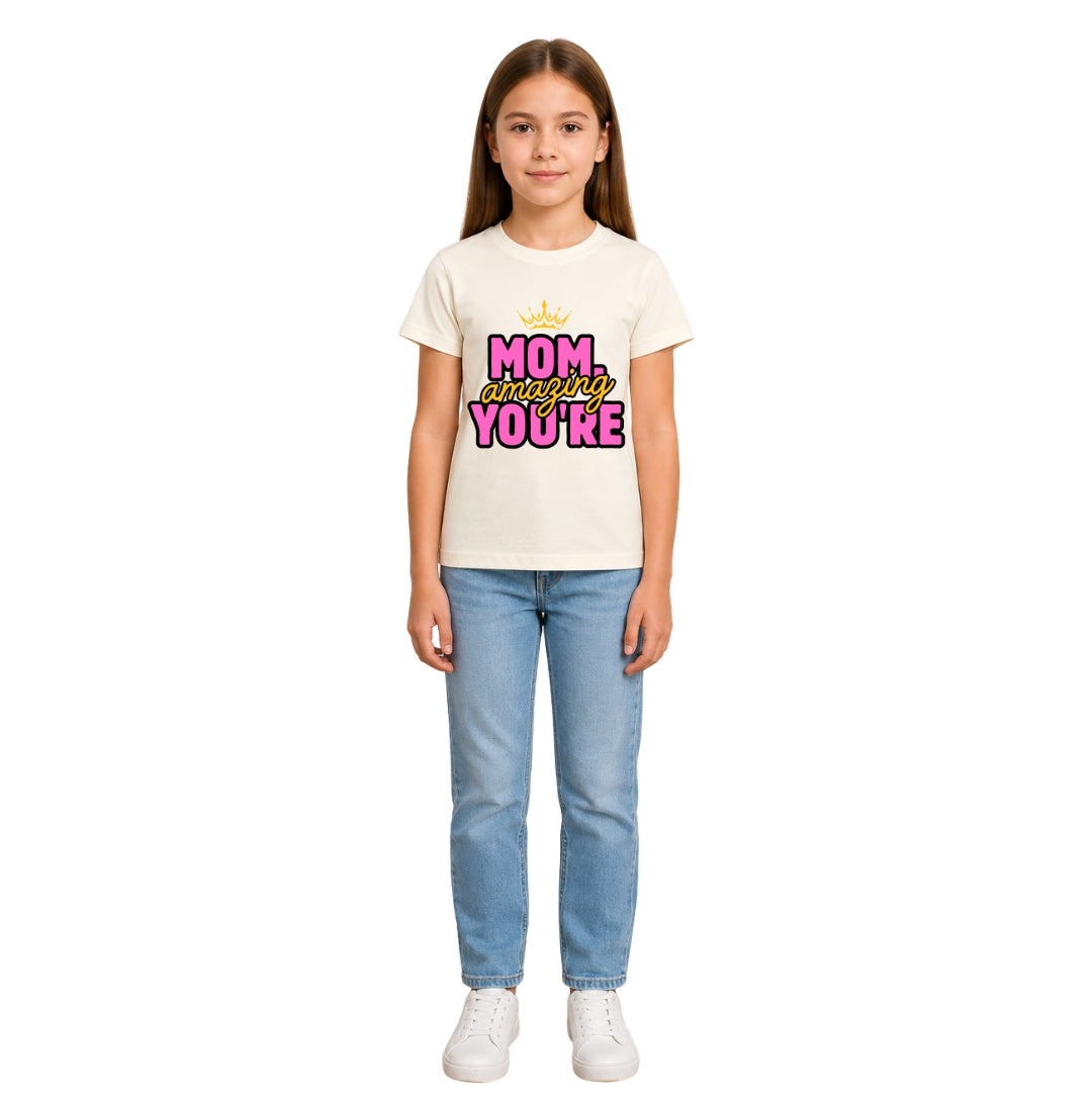 Girls Crew Neck T-Shirt mom lover
