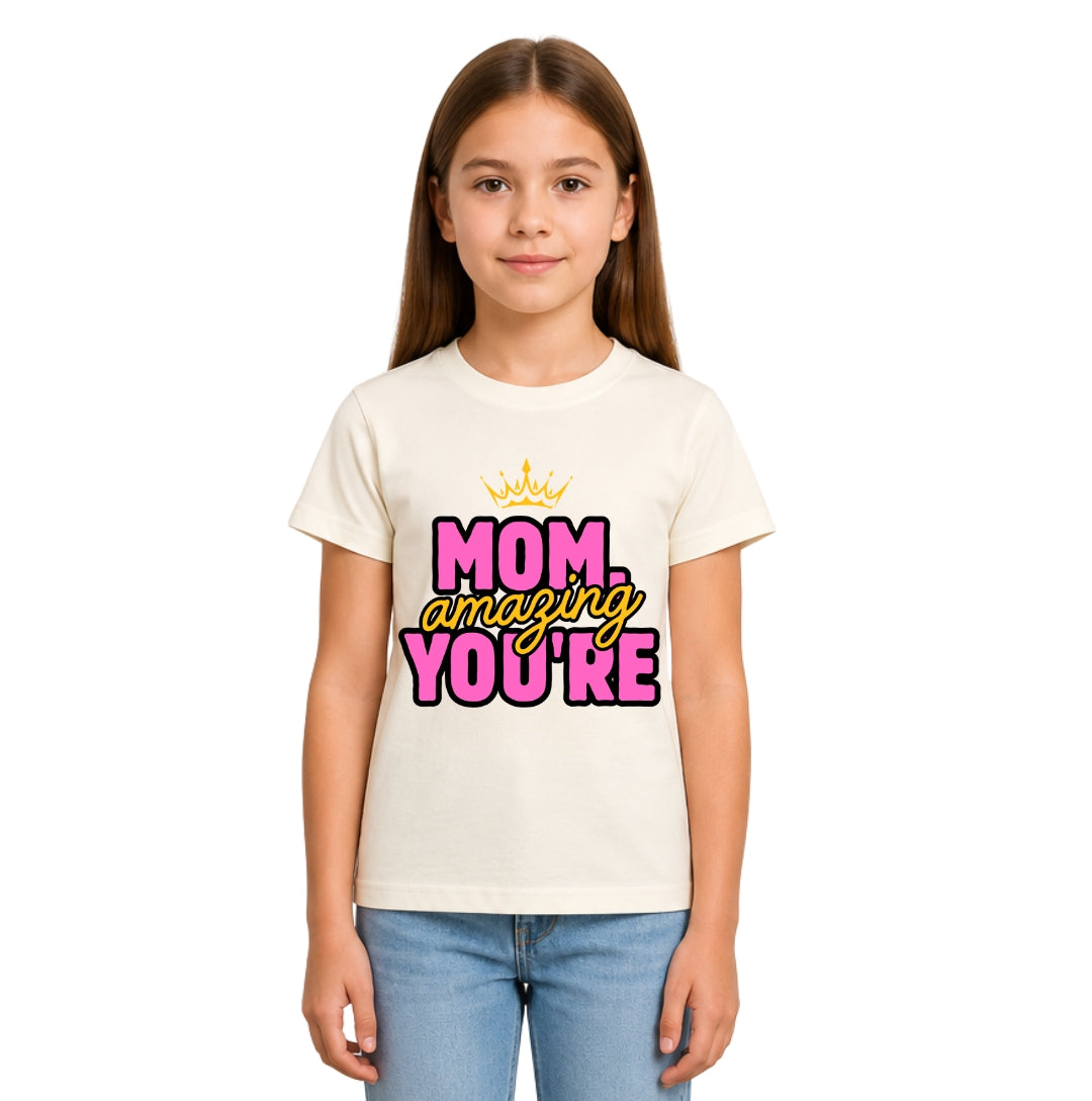 Girls Crew Neck T-Shirt mom lover
