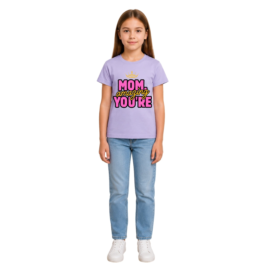 Girls Crew Neck T-Shirt mom lover