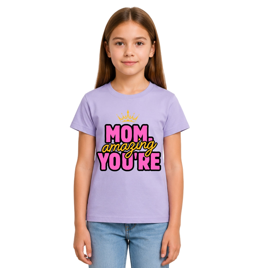 Girls Crew Neck T-Shirt mom lover