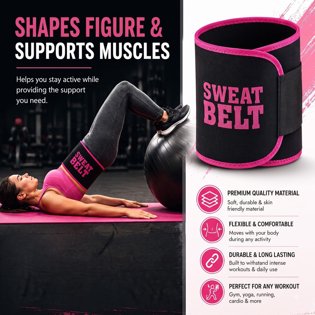 Adjustable Waist Trimmer Belt – Slim Fit Body Shaping Belt
